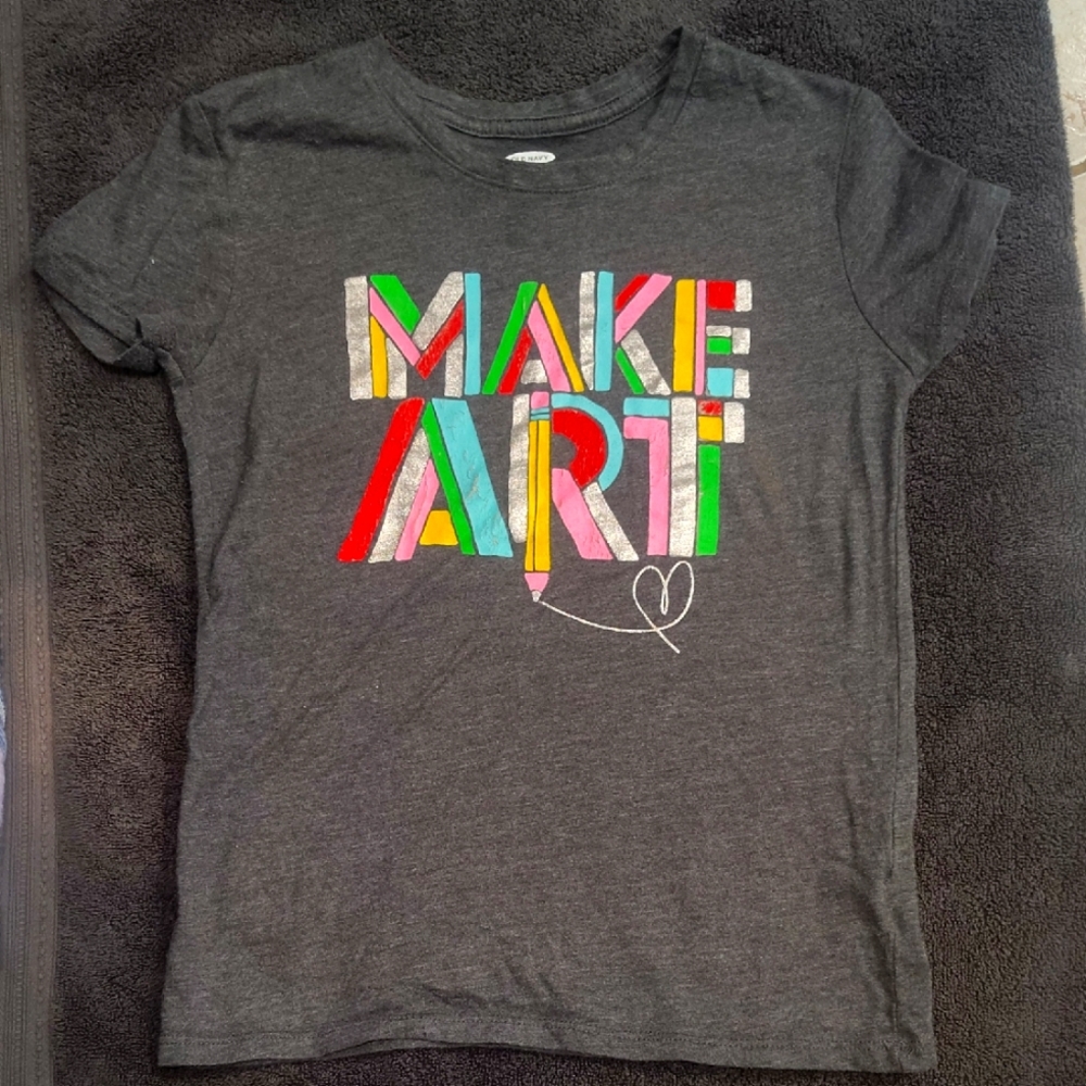 Gray 'Make Art' Graphic T-Shirt